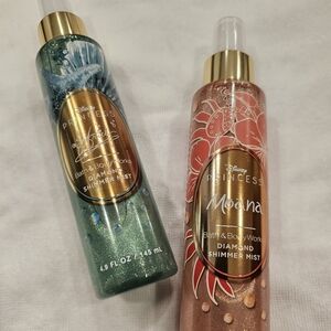 Disney Princess Bath and Body Works Moana Ariel diamond shimmer mist set